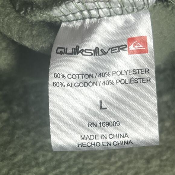 Quiksilver Sweater Mens Large Green Crewneck Pullover Logo Surf Skate Casual - Picture 6 of 7